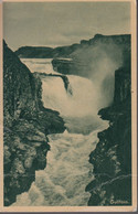 1948. ISLAND. Geysir.__ 60 Aur Blue. Perf. 11½ + 3 + 5 Aur Fish On Post Card (Gullfos... (Michel 229C+) - JF367006 - Brieven En Documenten