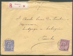 N°46-48 Obl. Sc NEDERBRAKEL Sur Lettre Recommandée Du 26 Janvier 1888 ((6,7 Gr/1 Port) Vers Pariche (LIERDE-Sainte-Marie - 1884-1891 Leopold II