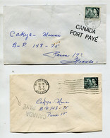 CANADA - 2 Lettres Avec Griffe "Canada Port Payé " - Timbre De Carnet Et Timbre De Feuille - Other & Unclassified