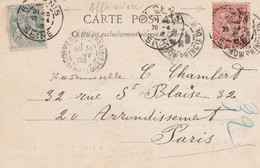 MONACO CARTE AVEC AFFRANCHISSEMENT MIXTE MONACO/FRANCE1 902 - Brieven En Documenten