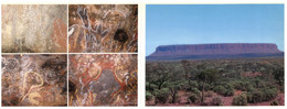 (S 21) Australian - 2 Attached Postcards  - NT - Mt Connor & Aboriginal Paintingss - Sin Clasificación