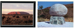 (S 21) Australian - 2 Attached Postcards  - NT - Ulluru & Flynn Grave - Sin Clasificación