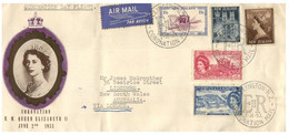 (S 22) New Zealand FDC - 1953 (New Zealand Posted To Lidcombe Sydney Via England) - Coronation - Storia Postale