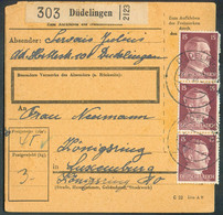 Bordereau De Colis Avec Affr; HITLER à 45pfg Obl. Dc DÜDELINGEN (Dudelange) Vers Luxembourg .  Poids 3Kgs. TB  - 16346 - 1940-1944 Duitse Bezetting