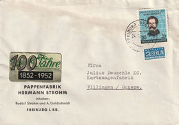 Allemagne Lettre Freiburg 1952 - Altri & Non Classificati