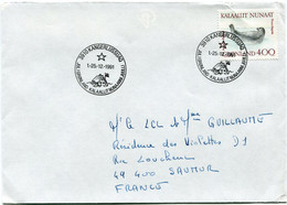 GROENLAND LETTRE DEPART KANGERLLUSUAQ 25-12-1991 POUR LA FRANCE - Storia Postale