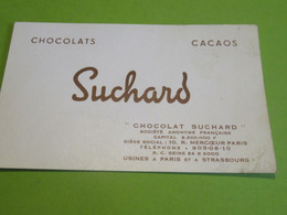 Carte Commerciale / Chocolat / Cacaos/ SUCHARD/ Société Anonyme  Française/Paris-Strasbourg/Vers 1950-60  CAC179 - Food