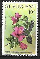 St Vincent - MNH ** 1976 : Hummingbirds And Hibiscuses :   Antillean Crested Hummingbird   - Orthorhyncus Cristatus - Colibris