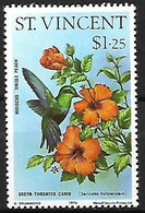 St Vincent - MNH ** 1976 : Hummingbirds And Hibiscuses :    Green-throated Carib -   Eulampis Holosericeus - Kolibries