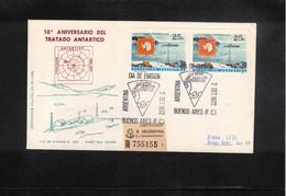 Argentina 1972 10th Anniversary Of Antarctica Treaty Interesting Registered Letter - Traité Sur L'Antarctique