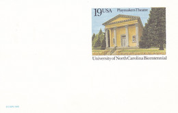 ENTIER POSTAL, "PLAYMAKERS THEATRE", University Of North Carolina, Bicentennial, 19c - Autres & Non Classés