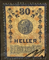 AUSTRIA 1910 - Canceled - Stempelmarke 30h - Revenue Stamps