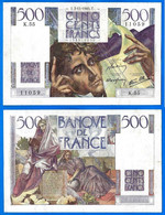 France 500 Francs 1945 Chateaubriand Serie K 55 Du 7 11 1945  Frcs Frc Frs Europe Paypal Bitcoin OK - 500 F 1945-1953 ''Chateaubriand''