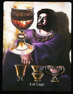 4 Of Cups  (Grall Holy Grail) -  Arthur Legend Arthurian Britian Myth - A Divination & Meditation Tarot Maxi Card - Tarots