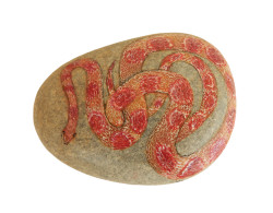 CORN SNAKE Hand Painted On A Beach Stone Paperweight Decoration - Paper-weights