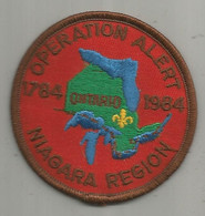 JC , écusson Tissu , Scouts , Scout , Scoutisme , OPERATION ALERT ,1784-1984 , NIAGARA REGION , ONTARIO - Patches