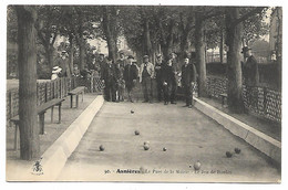 CPA TRES ANIMEE ASNIERES, BELLE ANIMATION, BOULISTES, JOUEURS DE PETANQUE DANS LE PARC DE LA MAIRIE, LE JEU DE BOULES - Asnieres Sur Seine