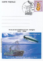 POLAR SHIPS, MALYGIN ICEBREAKER MEETING THE LZ127 GRAFF ZEPPELIN, SPECIAL POSTCARD, 2006, ROMANIA - Autres Modes De Transport