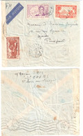 SAINT LOUIS Sénégal Lettre Avion CENSUREE Dest MONACO 2F Caillé 50c Djourbel  1F Africaine Yv 151 125 164 Via Marseille - Cartas & Documentos