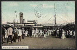 CPA Sainte-Lucie Arrival Of Troops, St Lucia - Saint Lucia