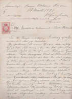 1891. DANMARK. Document Related To The Distribution Of Inheritance On 20 Handwritten ... () - JF367114 - Fiscaux