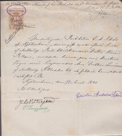 1890. DANMARK. Document Related To The Distribution Of Inheritance On 1 Handwritten P... () - JF367121 - Fiscaux