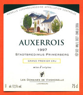 étiquette De Vin De Moselle Luxembourgeoise Auxerrois 1997 Stadtbredimus Primerberg Domaines De Vinsmoselle - 75 Cl - Vin De Pays D'Oc