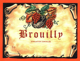 étiquette De Vin De Brouilly - 75 Cl - Vin De Pays D'Oc