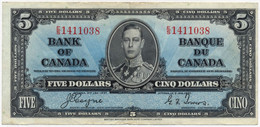 CANADA KANADA 5 DOLLAR Pick-60c George VI / Allegorical Man "Electrical Power" Signatures: Coyne & Towers 1937 VF+ / XF- - Canada