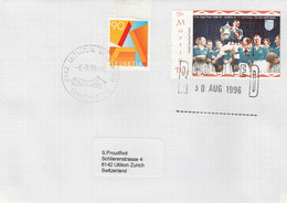 Great Britain 1996 Postal Strike Cover To Switzerland Bearing St Martin 10p (Great Britain Local) - Werbemarken, Vignetten