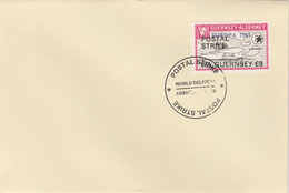 Guernsey - Alderney 1971 Postal Strike Cover To Guernsey Bearing Flying Boat Saro Cloud 3d Overprinted Europa 1965 - Unclassified