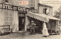 CHAMBLEY (54 MEURTHE ET MOSELLE) HOTEL ET CAFE DE LA GARE CACHET MILITAIRE JOLI CLICHE - Chambley Bussieres