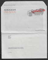 Sweden Aerogram 1978 Par Avion Hydrocopter Boat Fan Postal Stationery Postal Paid  Instrument Posthorn Postmark - Altri & Non Classificati
