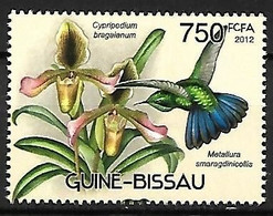 Guinea Bissau - MNH ** 2012 : Hummingbirds And Orchids : Tyrian Metaltail   - Metallura Tyrianthina - Colibris