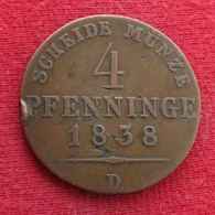 Germany Prussia 4 Pfenninge 1838 D  Alemania Allemagne Preussen - Sonstige & Ohne Zuordnung