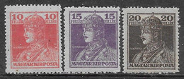 Ungheria Hungary 1881 Karl And Zita 3val Mi N.213-215 MH * - Ungebraucht