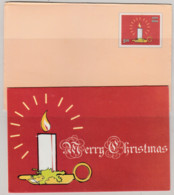 GREETING POST ENVELOPE WITH CARD FROM INDIA /MERRY CHRISTMAS & HAPPY NEW YEAR/ GLOWING CANDLE - Enveloppes