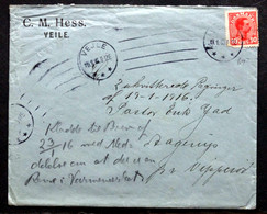 Denmark 1916 Cover C.M.Hess Veile    ( Lot 2041 ) - Andere & Zonder Classificatie