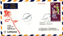 Sofia München 1971 - Lufthansa - Erstflug 1er Vol Inaugural Flight - Bulgaria Bulgarie - Covers & Documents