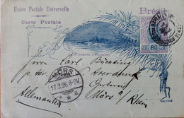 A) 1896, BRAZIL, POSTAL STATIONARY, FROM BAHIA TO GERMANY, SHIFTED, BREAD OF SUGAR STAMP - Other & Unclassified