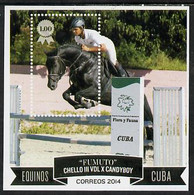 Cuba 2014 Horses Perf M/sheet U/M - Autres & Non Classés