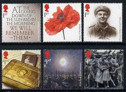 Great Britain 2014 Centenary Of The Great War 1914-18 Perf Set Of 6 U/M - Zonder Classificatie