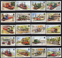 Isle Of Man 1988-92 Manx Railways & Tramways Complete Set Of 20 Values 1p To £1 U/M SG 365-80 - Unclassified