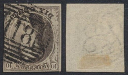 Médaillon - N°6 Margé (bord Inférieur Droit Au Filet) Obl P118 "Tirlemont" - 1851-1857 Medaglioni (6/8)