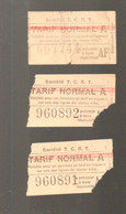 Toulouse 31 Haute Garonne) Lot De 3  Tickets (tramway? Bus?) TCRT Tarif Normal AF Avec Bande Rouge (PPP25311) - Non Classés
