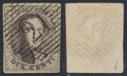 Médaillon - N°10A Margé (bord Inférieur Droit Au Filet) Obl P21 "Boussu". TB - 1858-1862 Medaillen (9/12)