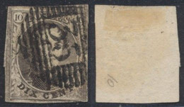 Médaillon - N°10A Bien Margé (bord Inférieur Droit Au Filet) Obl P35 "Dixmude". Belle Frappe / COBA : 15 - 1858-1862 Medaillen (9/12)
