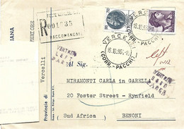 RSA South Africa 1964 Benoni RLO Cape Town Vertrek Left Handstamp Label RLO 12 Returned Registered Election Card - Brieven En Documenten