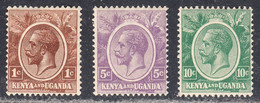 K.U. 1922-27 Mint Mounted, Sc# ,SG 76,77,79 - Kenya & Oeganda