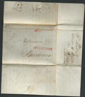 Lac De Londres  16/07/1833 Ecrite Pour Bordeaux , Marque Angleterre En Rouge , Taxe Manuscrite 40 ?? - Aw 13801 - ...-1840 Vorläufer